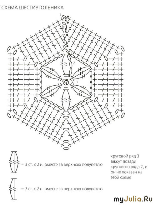 Шестигранник крючком схема Шестигранник крючком схема