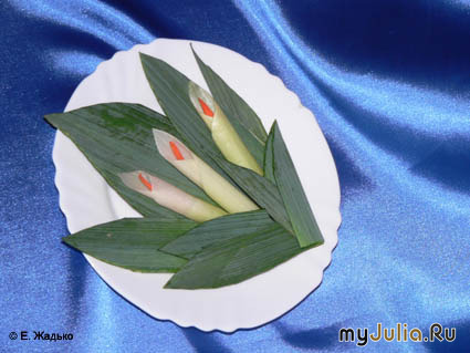 Украшения из лука порея