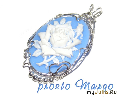 White rose on blue marble