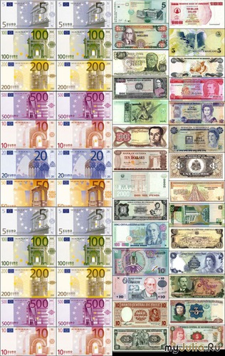 все деньги мира и евро 2