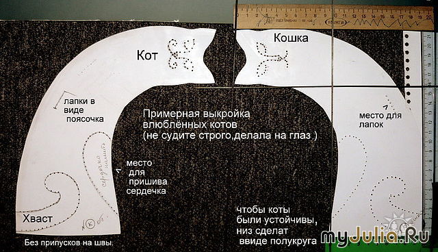 Влюблённые коты тильда выкройка Влюблённые коты тильда выкройка
