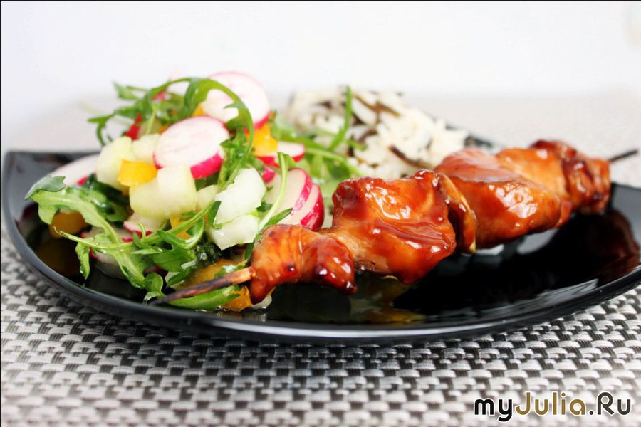 Якитори из курицы и овощей Якитори из курицы и овощей