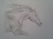 Портрет белой лошади в полуобороте